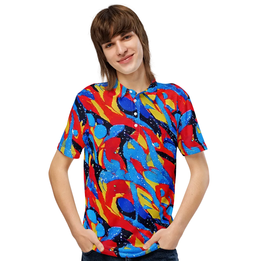 Primary Riot on Men's Slim Fit Polo Shirt — Front