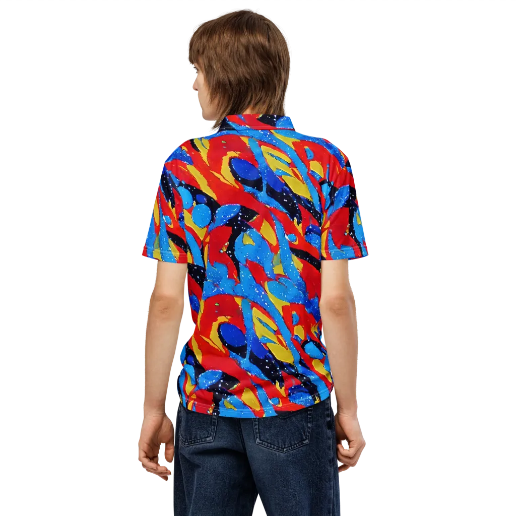 Primary Riot on Men's Slim Fit Polo Shirt — Back