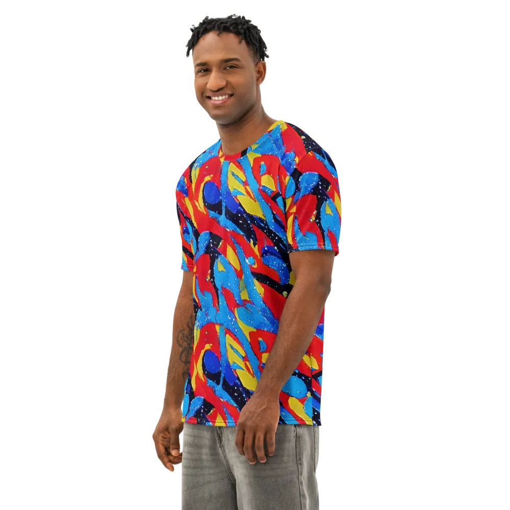 Primary Riot on Men's Cotton Crew Neck T-Shirt — Left Front