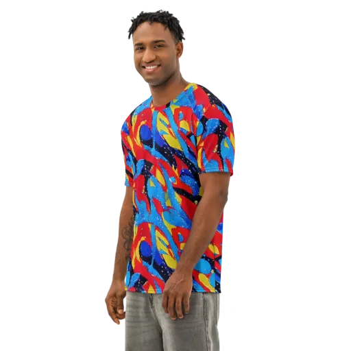 Primary Riot on a Men's Cotton Crew Neck T-Shirt