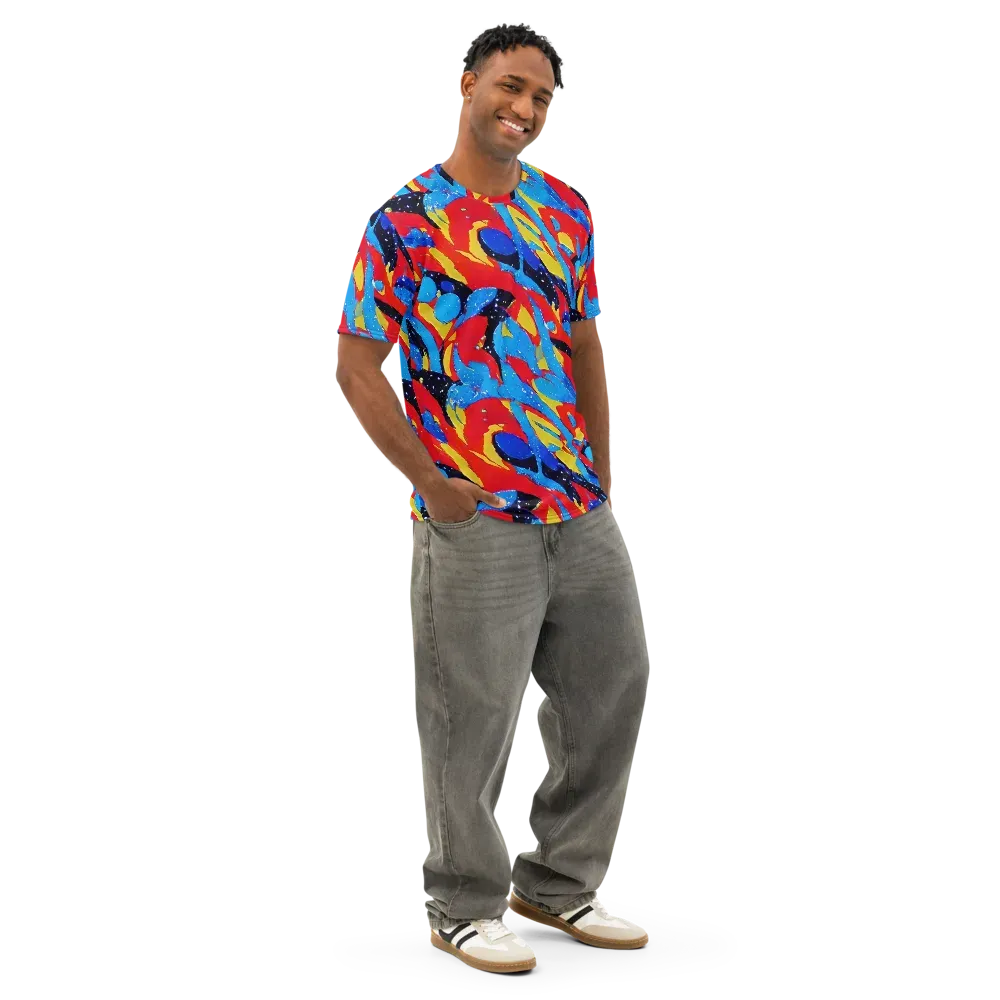 Primary Riot on Men's Cotton Crew Neck T-Shirt — Right Front