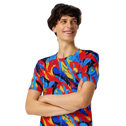 Primary Riot on a Men's Crew Neck T-Shirt
