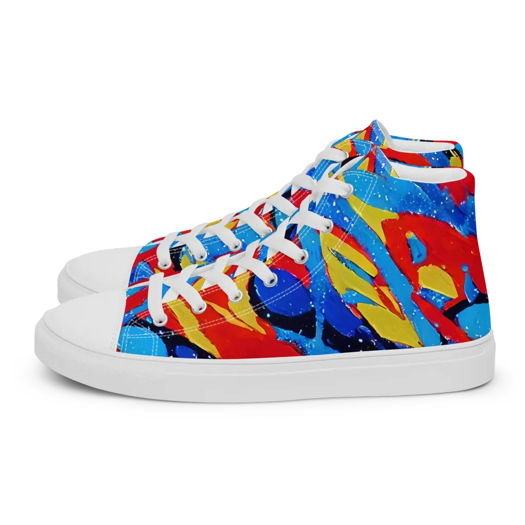 Primary Riot on Men's High Top Canvas Shoes — Left