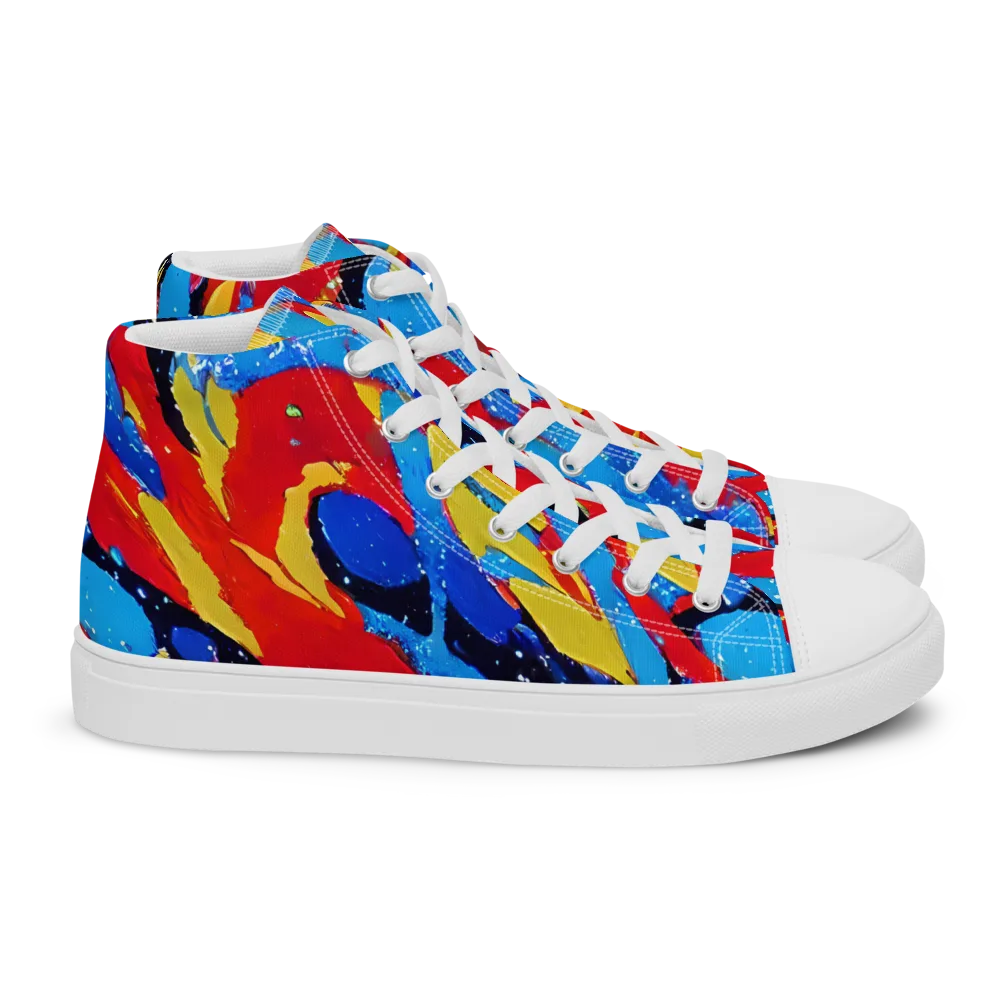 Primary Riot on Women's High Top Canvas Shoes — Right