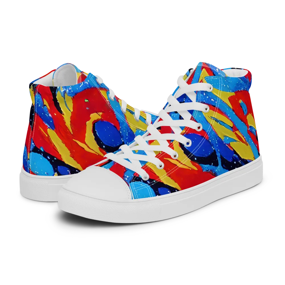 Primary Riot on Women's High Top Canvas Shoes — Left