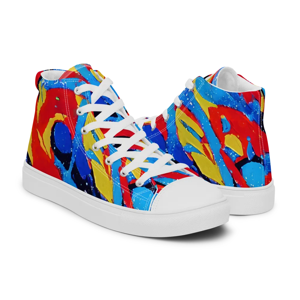 Primary Riot on Women's High Top Canvas Shoes — Right