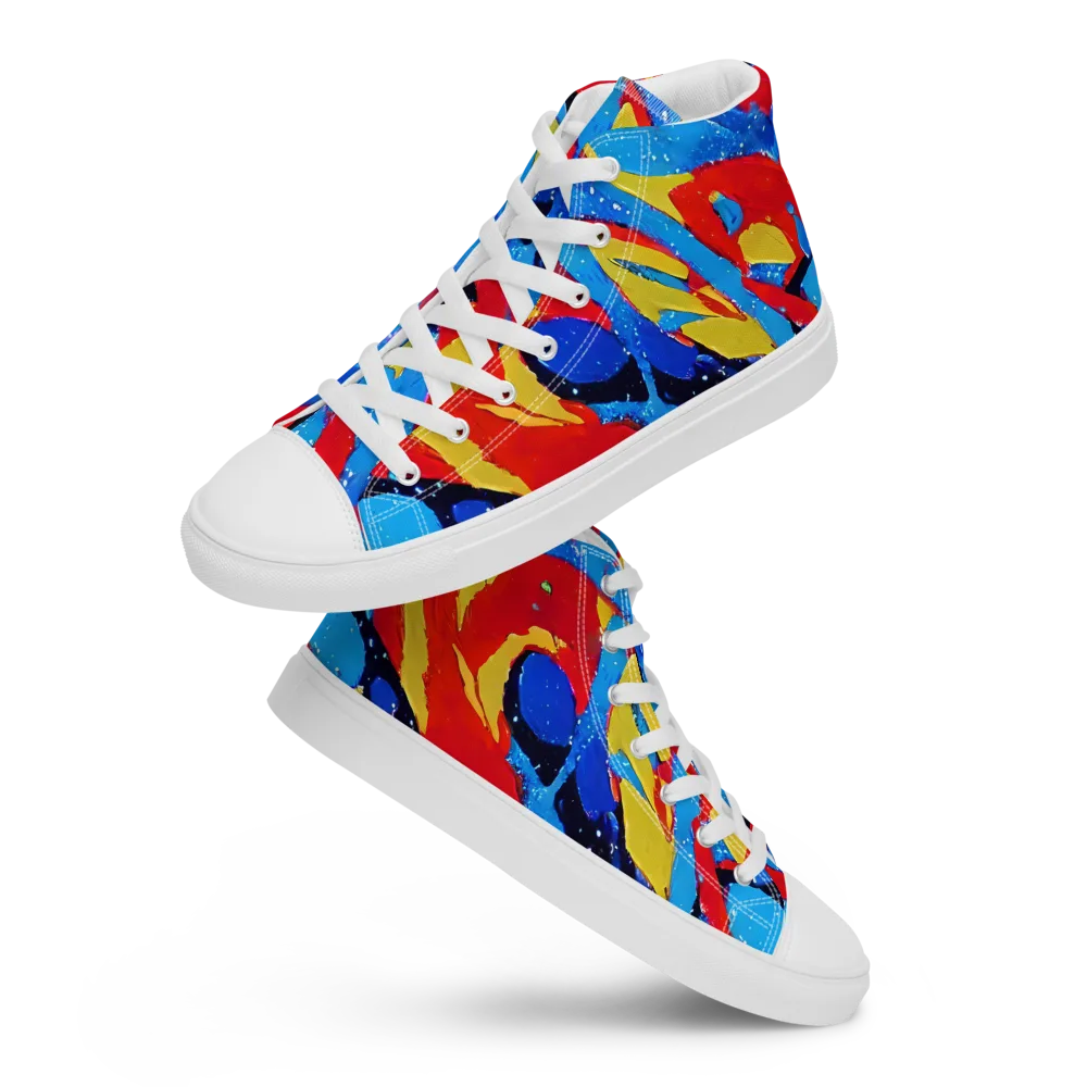 Primary Riot on Women's High Top Canvas Shoes — Front