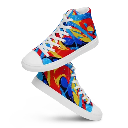 Primary Riot on a Women's High Top Canvas Shoes