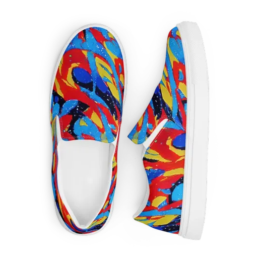 Primary Riot on a Men's Slip-On Canvas Shoes