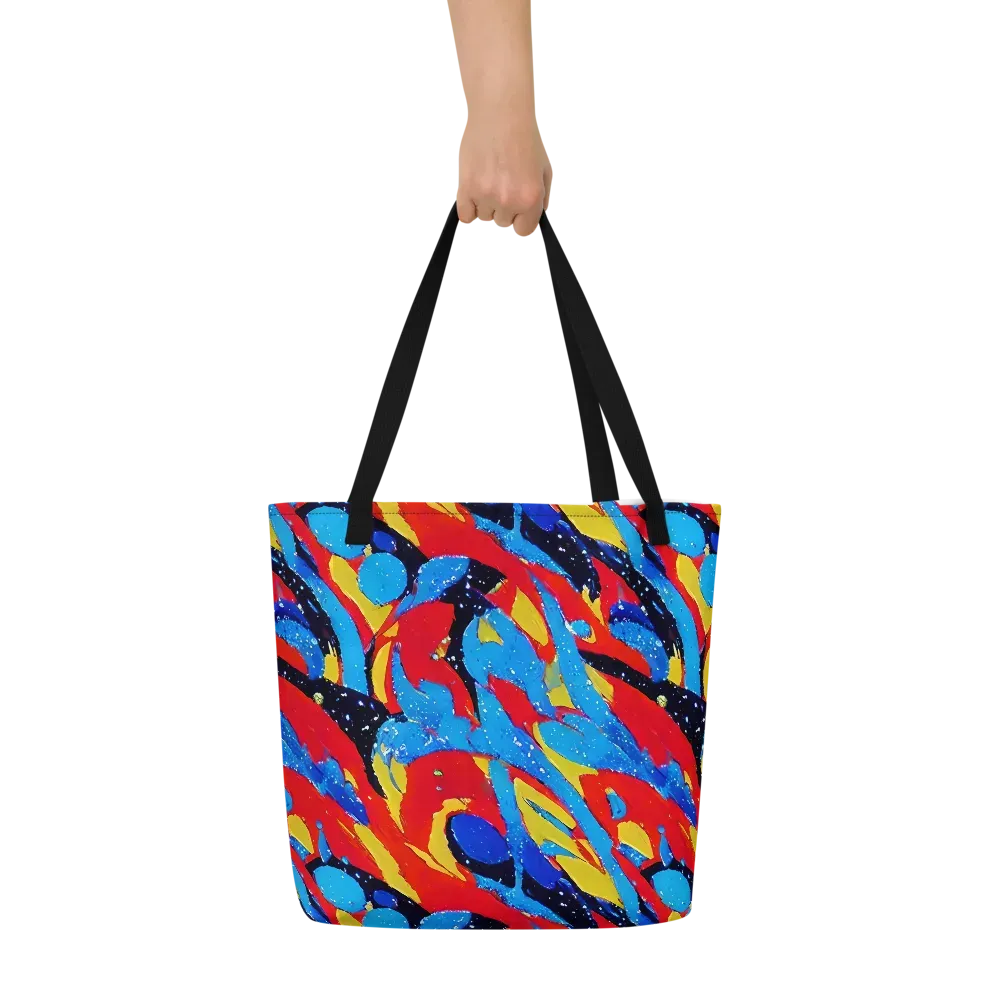 Primary Riot on Large Tote Bag W/ Pocket — Front