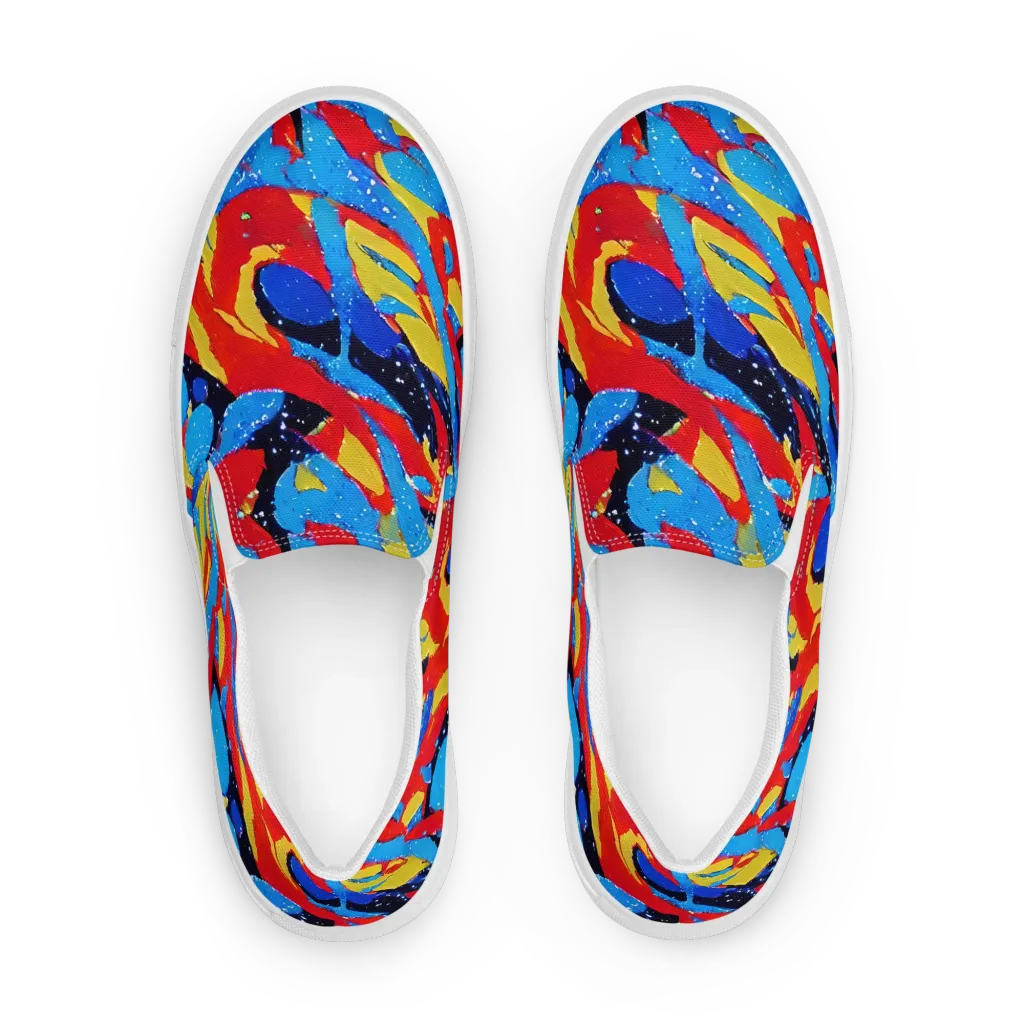 Primary Riot on Women's Slip-On Canvas Shoes — Front