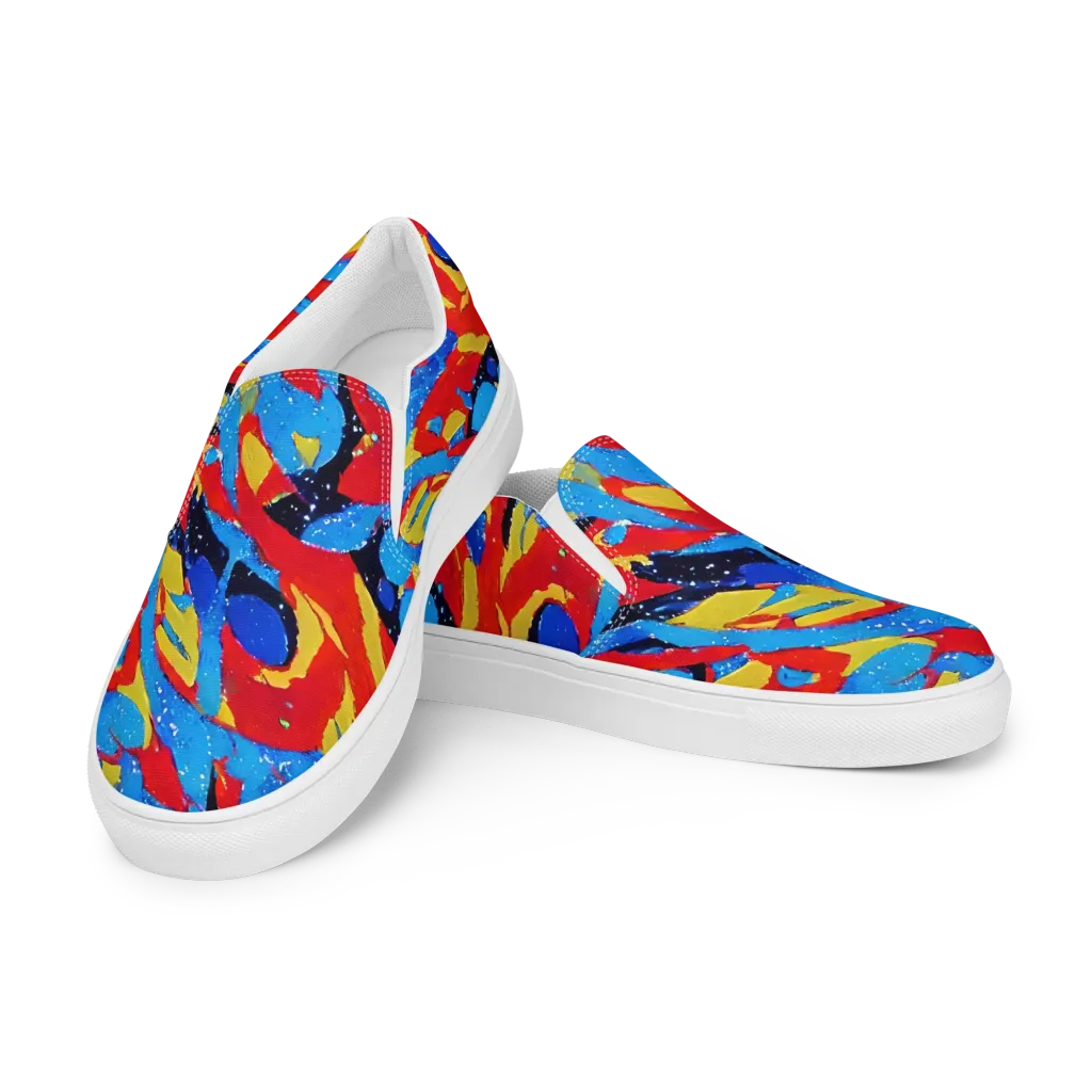 Primary Riot on Women's Slip-On Canvas Shoes — Left Front
