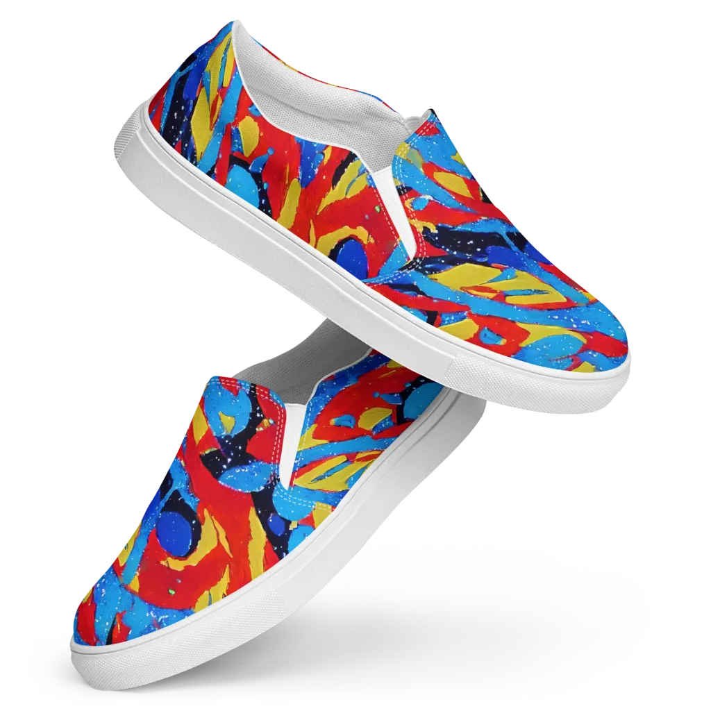 Primary Riot on Women's Slip-On Canvas Shoes — Front