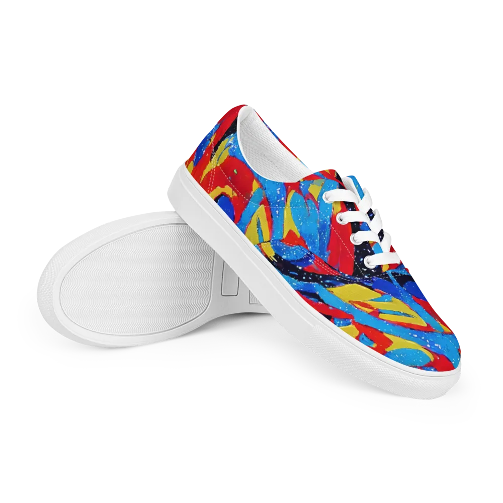 Primary Riot on Men's Lace-Up Canvas Shoes — Right Front