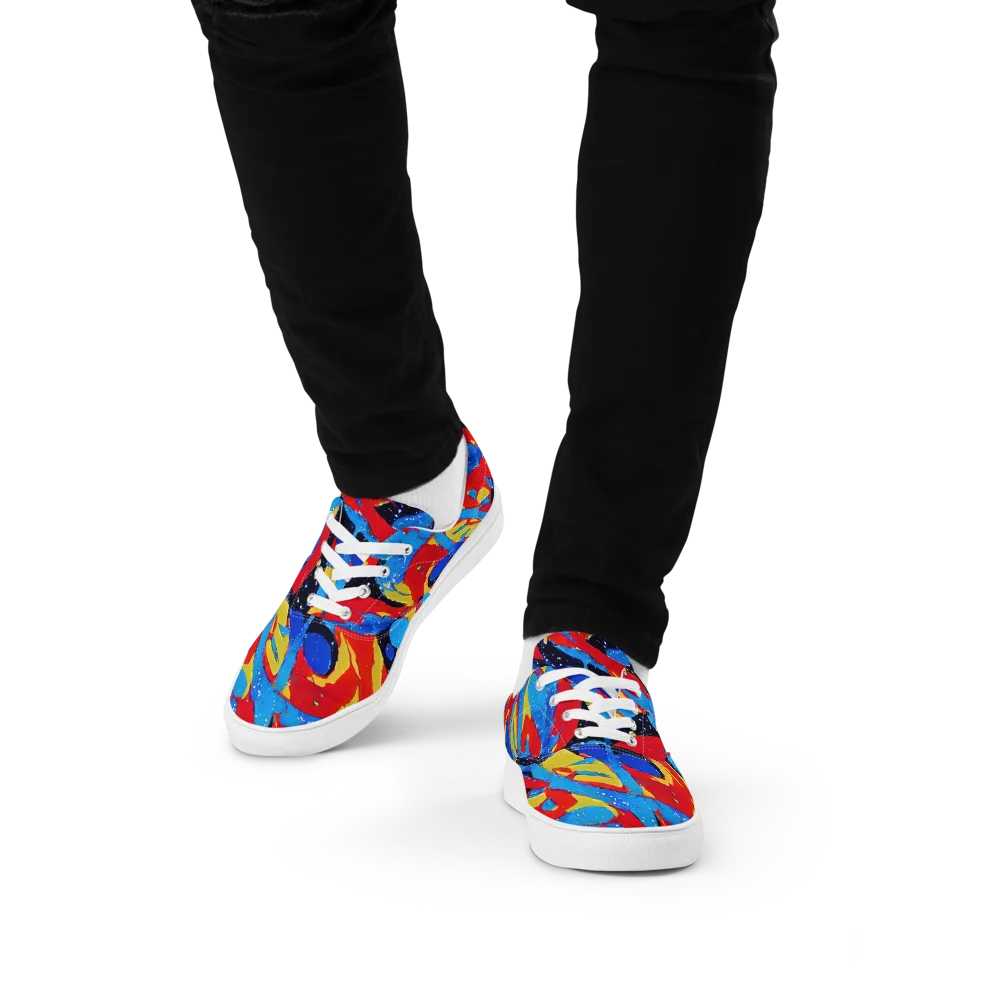 Primary Riot on Men's Lace-Up Canvas Shoes — Front