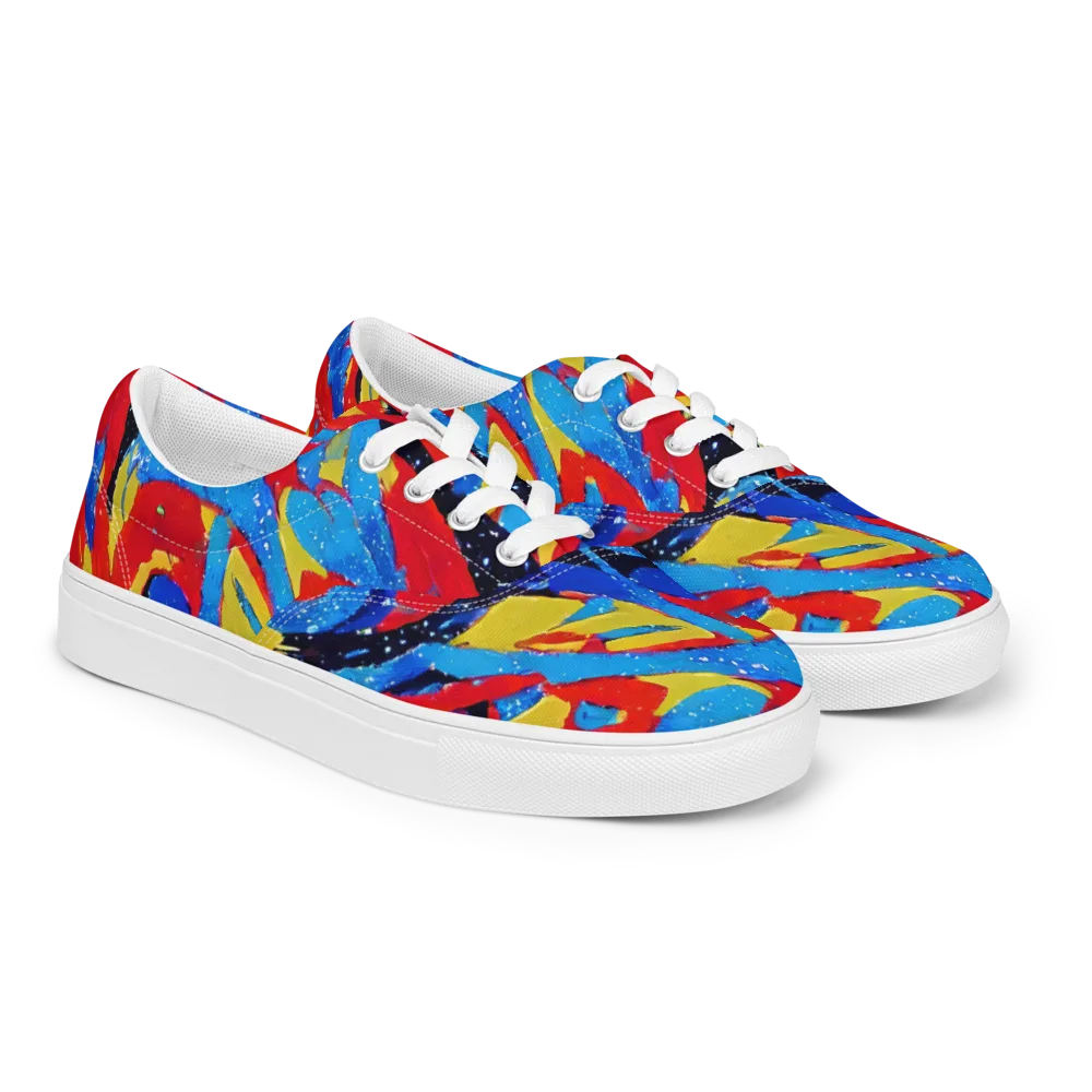 Primary Riot on Men's Lace-Up Canvas Shoes — Right Front