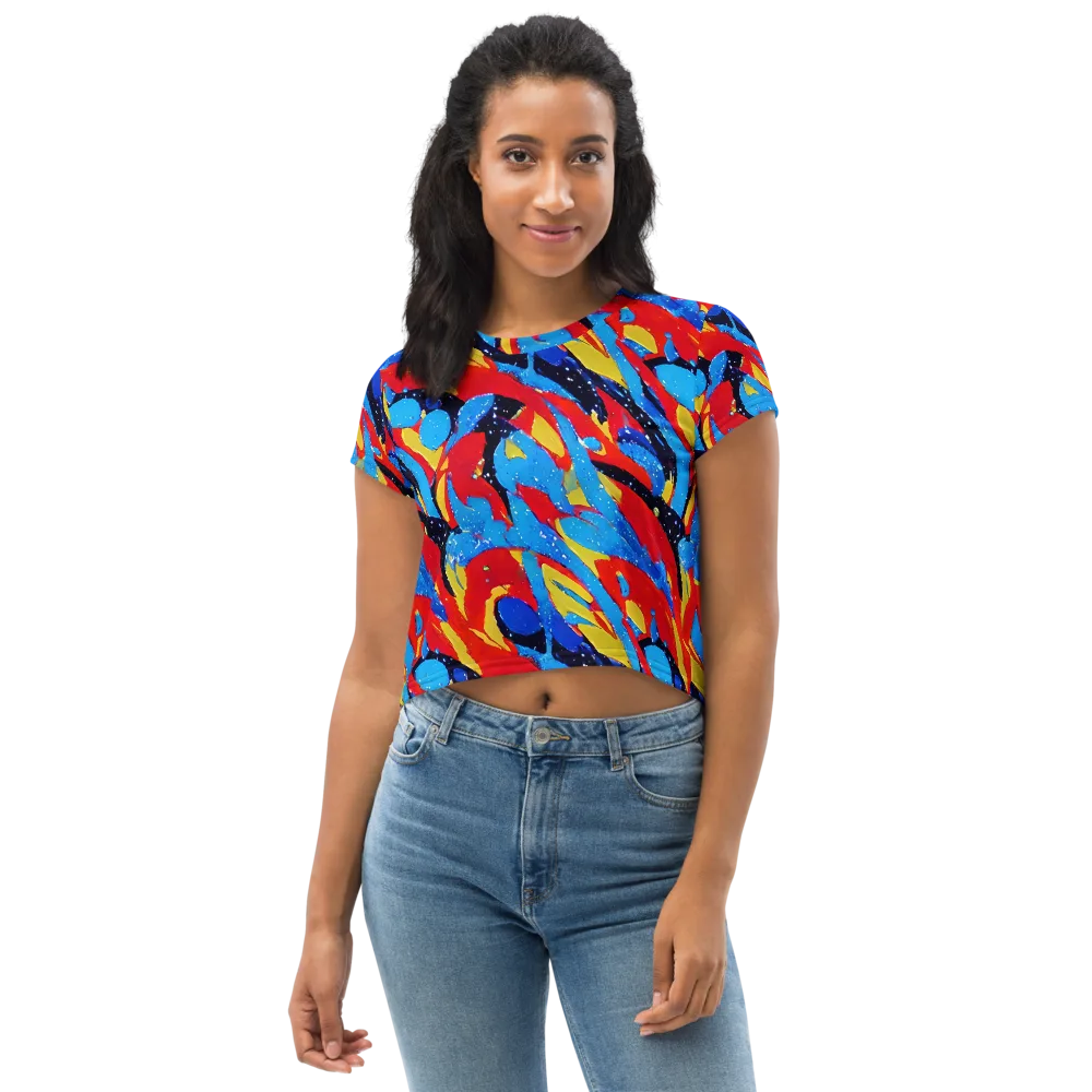 Primary Riot on Crop Tee — Front