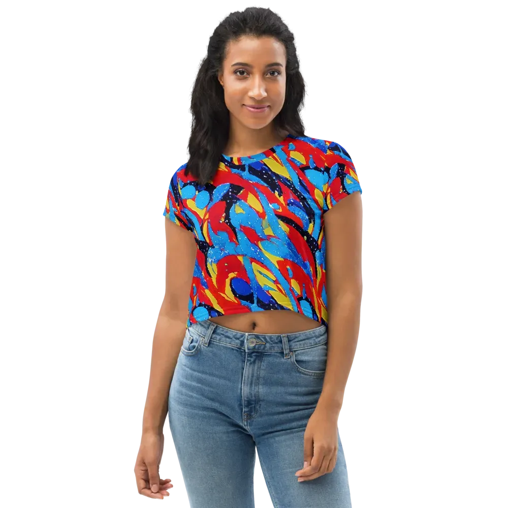 Primary Riot on Crop Tee — Front