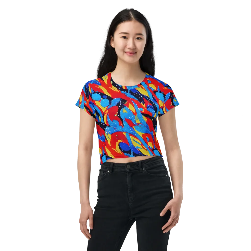Primary Riot on Crop Tee — Front