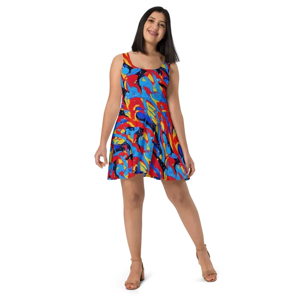 Primary Riot on Skater Dress — Front