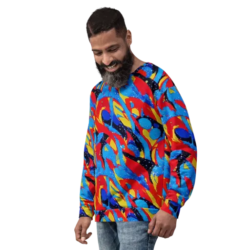 Primary Riot on a Sweatshirt