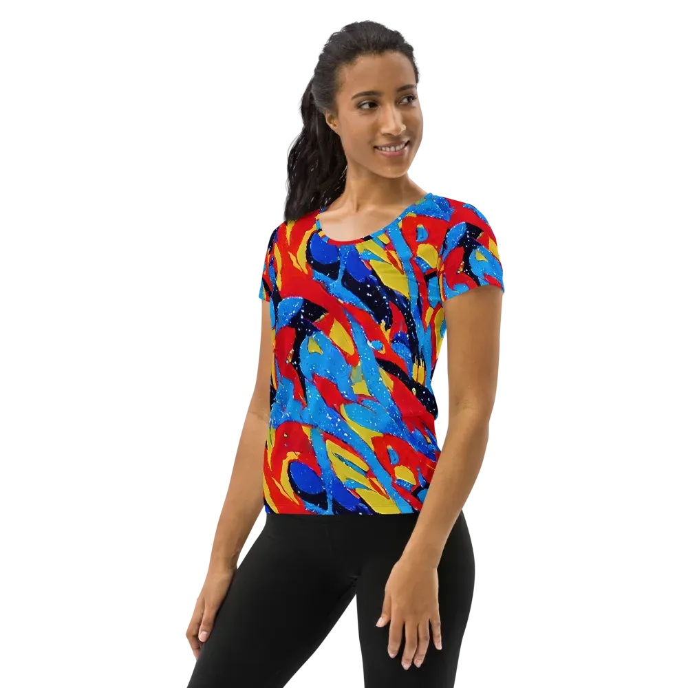 Primary Riot on Women's Athletic T-Shirt — Left