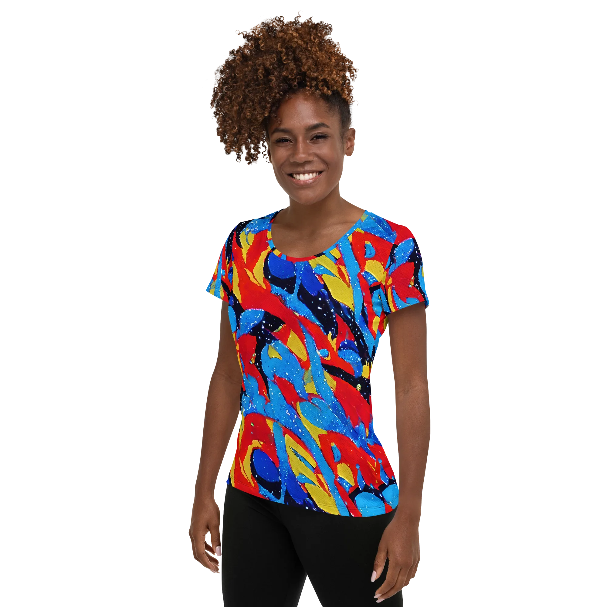 Primary Riot on Women's Athletic T-Shirt — Left