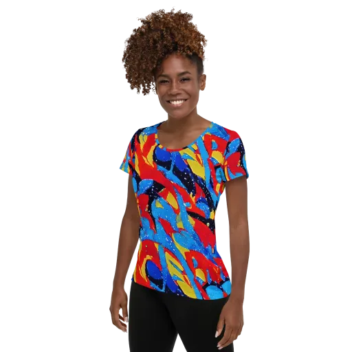 Primary Riot on a Women's Athletic T-Shirt