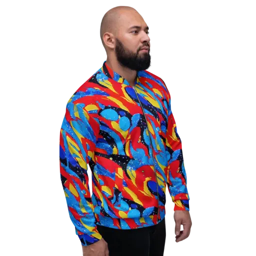 Primary Riot on a Bomber Jacket