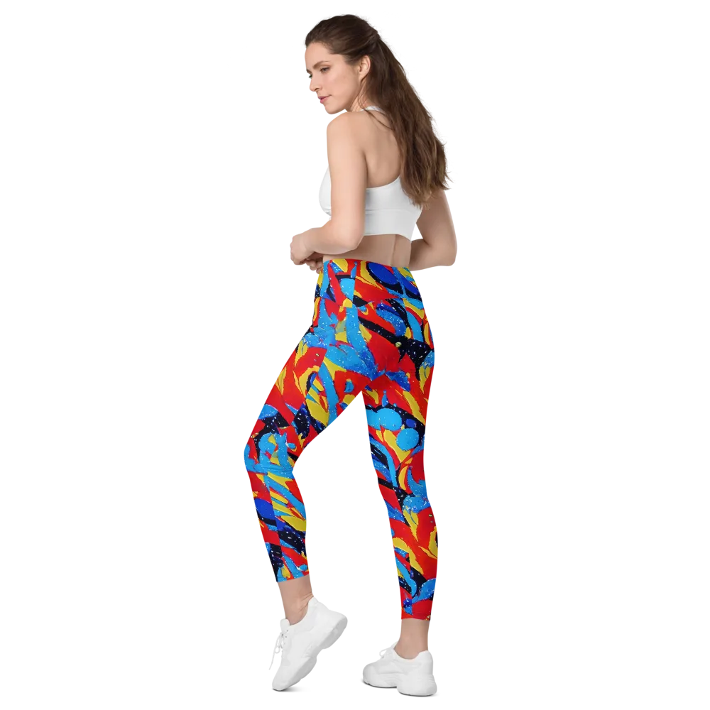 Primary Riot on Leggings with Pockets — Left Back
