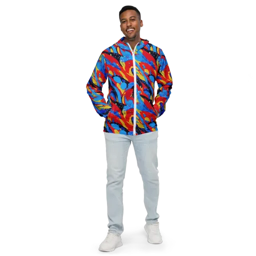 Primary Riot on a Men's Windbreaker