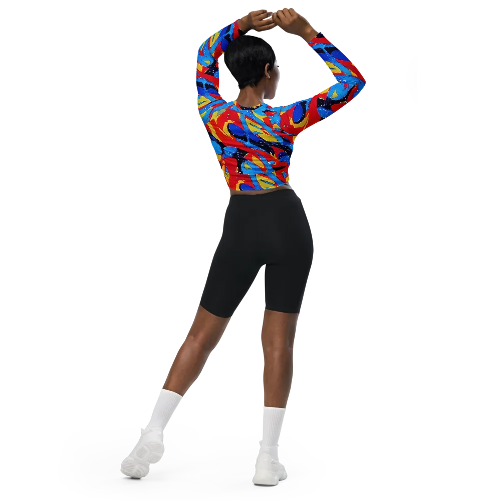 Primary Riot on Long Sleeve Crop Top — Back