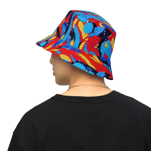 Primary Riot on a Reversible Bucket Hat