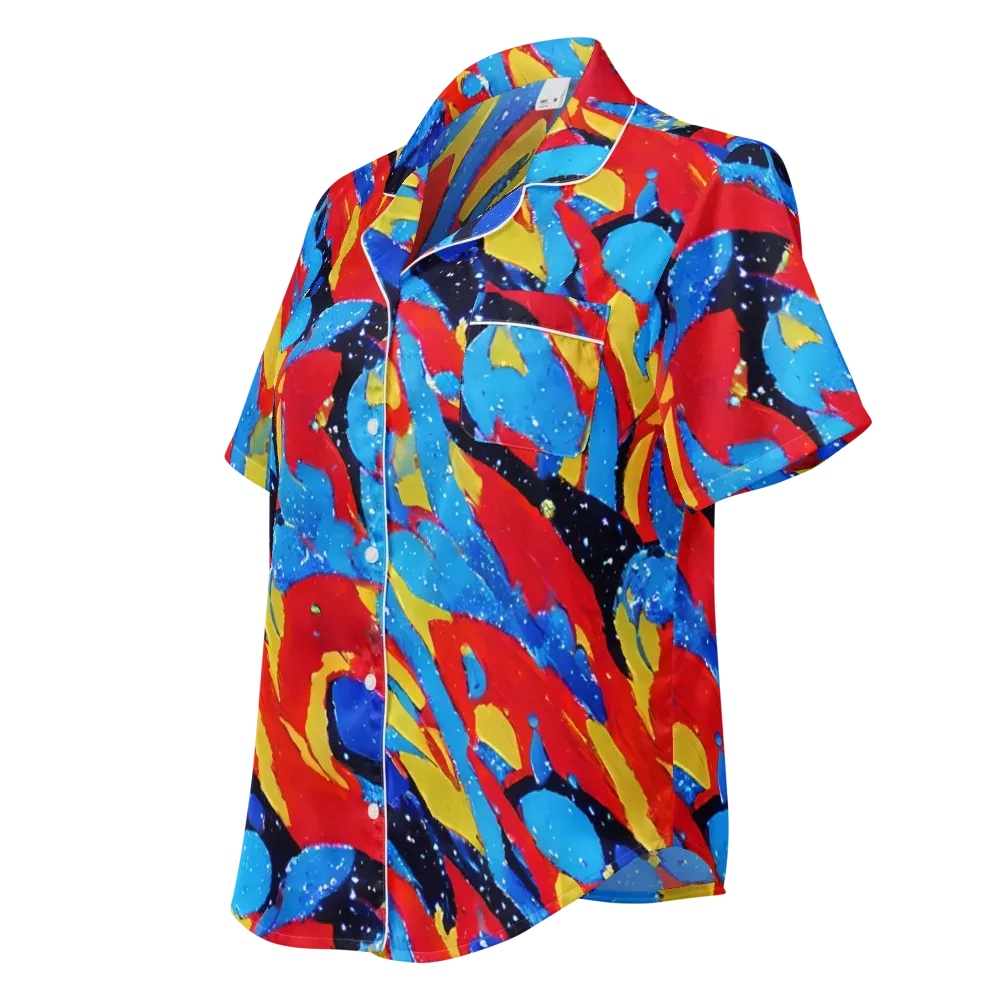 Primary Riot on Women's Short Sleeve Pajama Top — Left Front