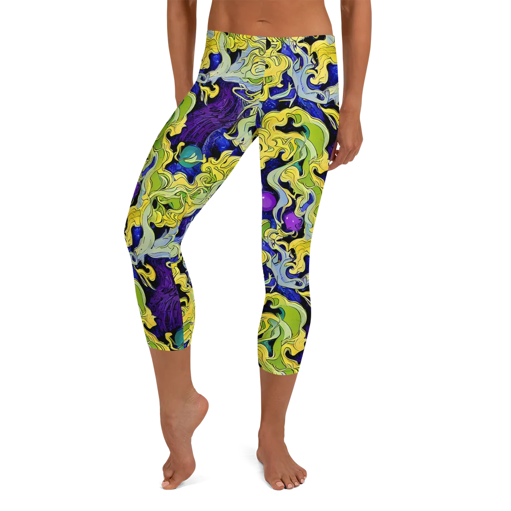Lemon Riot on Capri Leggings — Front
