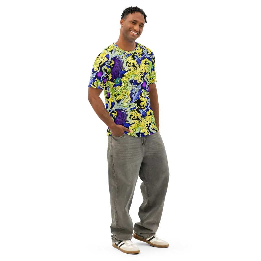Lemon Riot on Men's Cotton Crew Neck T-Shirt — Right Front