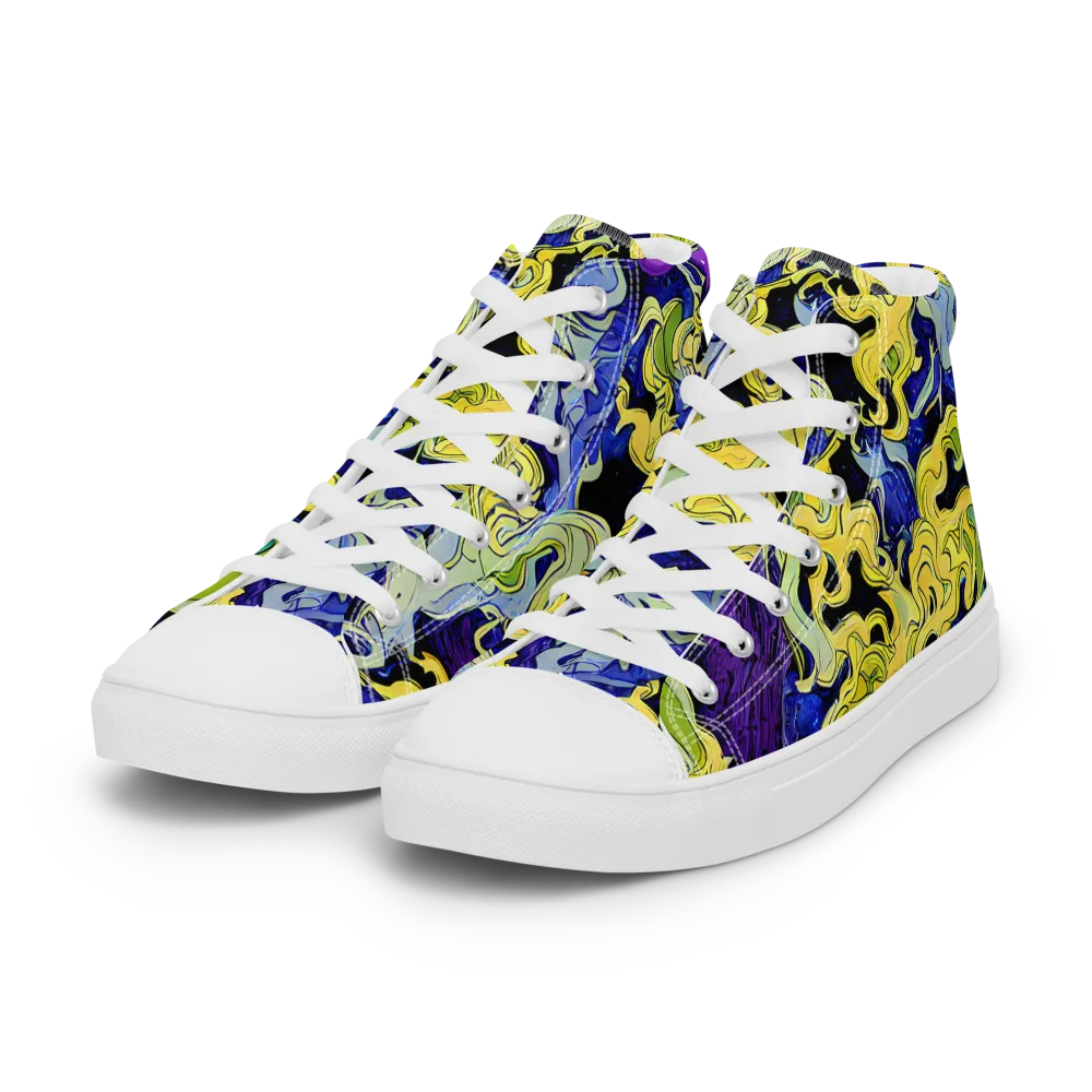 Lemon Riot on Women's High Top Canvas Shoes — Left Front