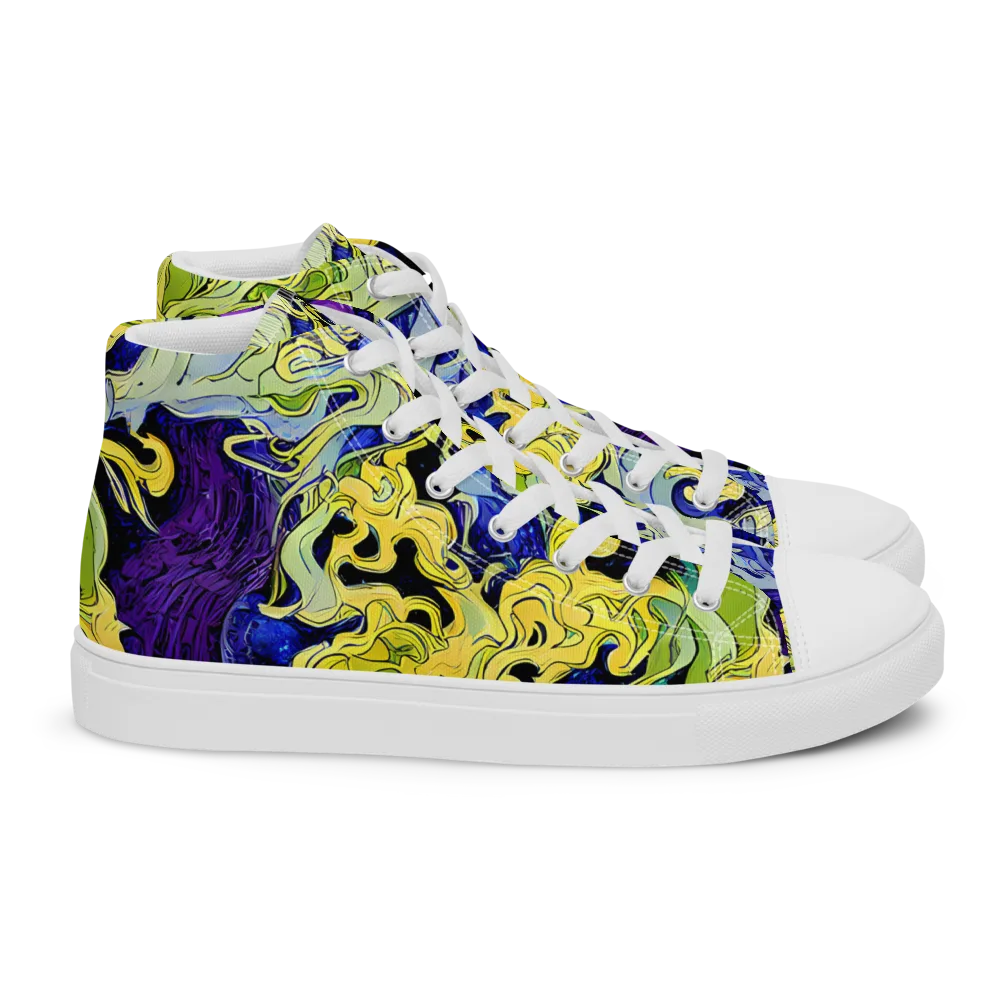Lemon Riot on Women's High Top Canvas Shoes — Right