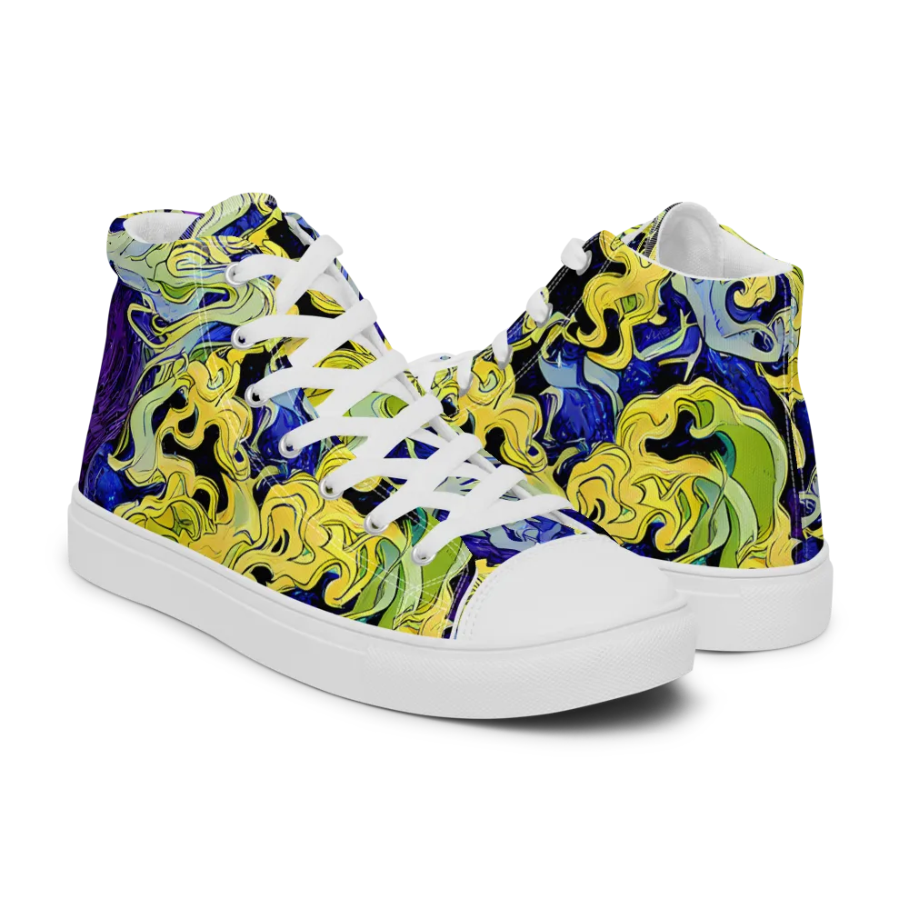 Lemon Riot on Women's High Top Canvas Shoes — Right