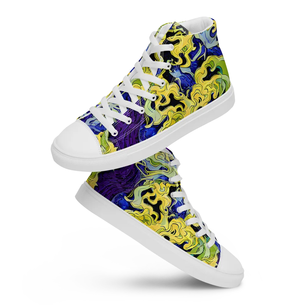 Lemon Riot on Women's High Top Canvas Shoes — Front