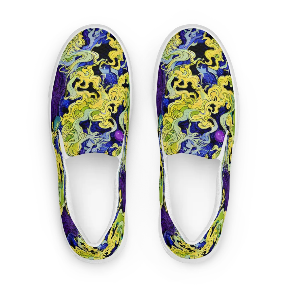 Lemon Riot on Men's Slip-On Canvas Shoes — Front