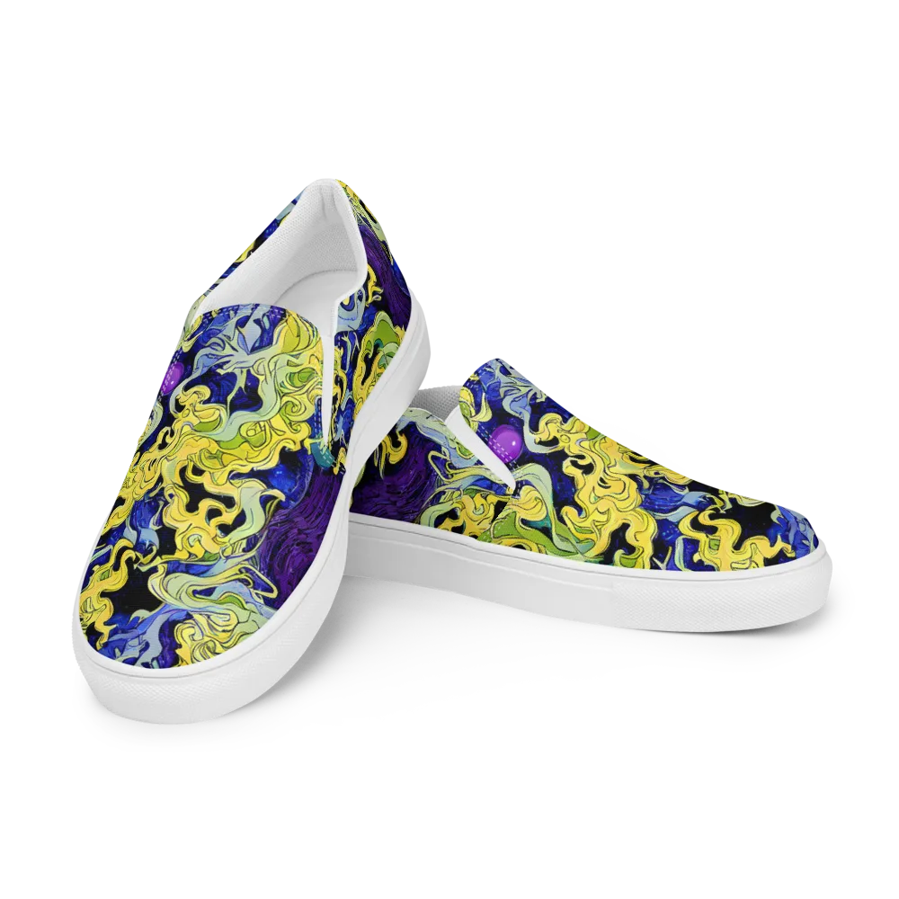 Lemon Riot on Men's Slip-On Canvas Shoes — Left Front