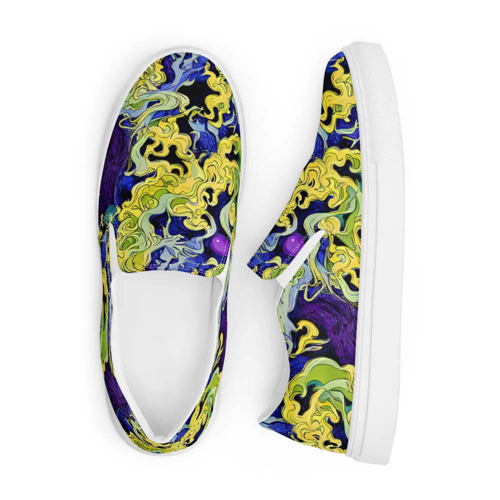 Lemon Riot on Men's Slip-On Canvas Shoes — Front