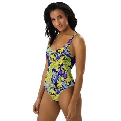 Lemon Riot on a One-Piece Swimsuit