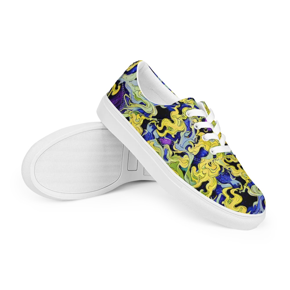 Lemon Riot on Men's Lace-Up Canvas Shoes — Right Front