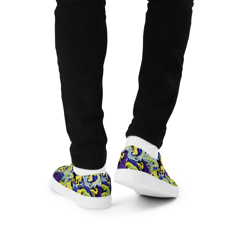 Lemon Riot on Men's Lace-Up Canvas Shoes — Back