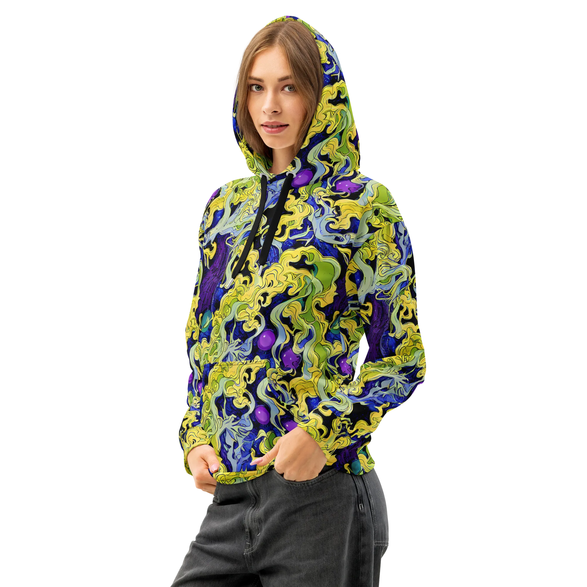 Lemon Riot on Cotton Hoodie — Left Front