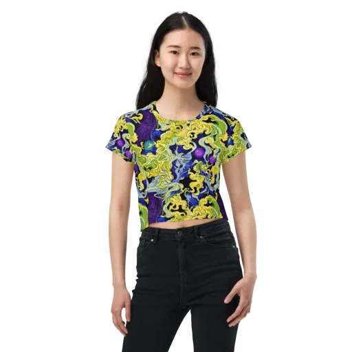 Lemon Riot on a Crop Tee