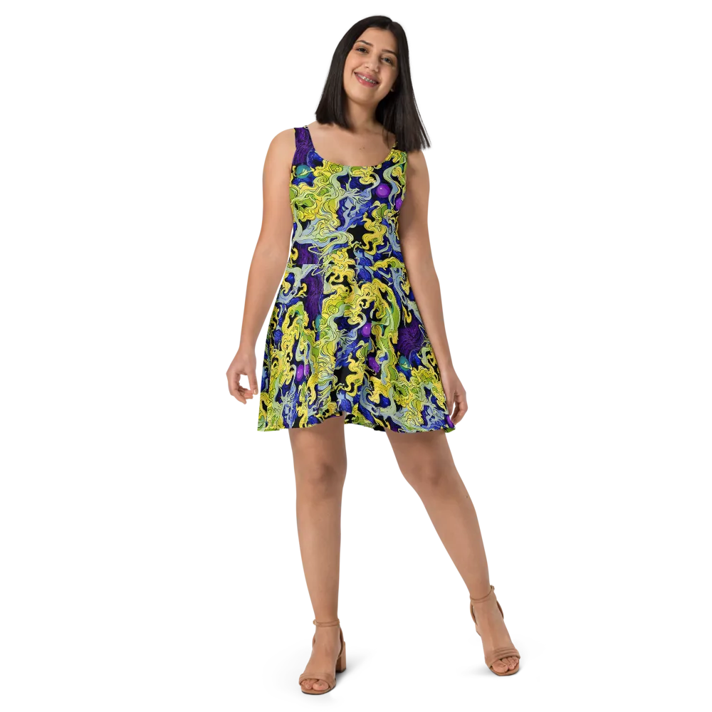 Lemon Riot on Skater Dress — Front