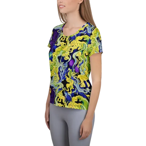 Lemon Riot on a Women's Athletic T-Shirt